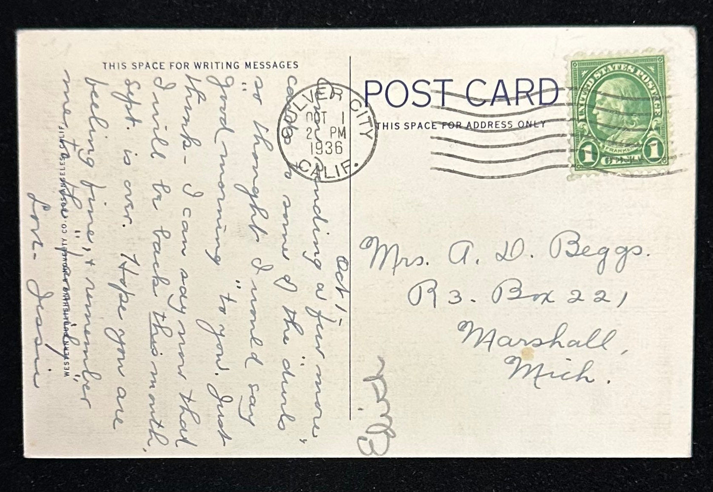 Wilshire Boulevard through Westlake Park - Los Angeles, California - 1936 Linen Postcard