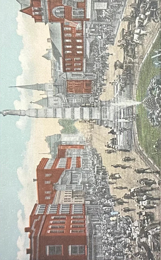 Soldiers’ and Sailors’ Monument and View of State Street, New London, Connecticut - Vintage Postcard