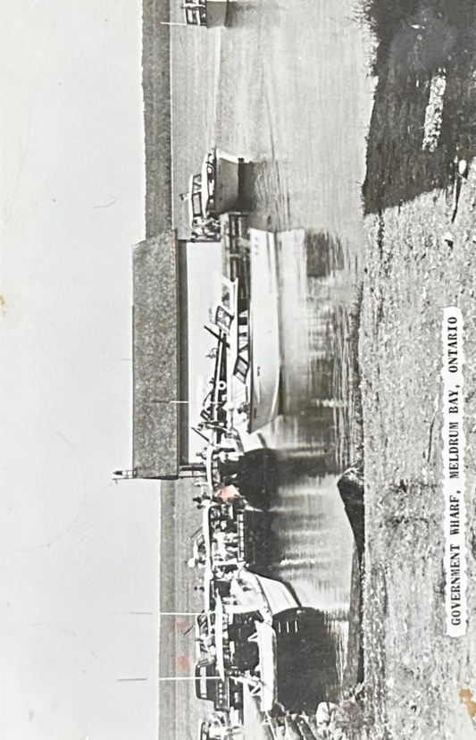 Government Wharf, Meldrum Bay in 1927, Ontario, Canada - Vintage Canadian RPPC