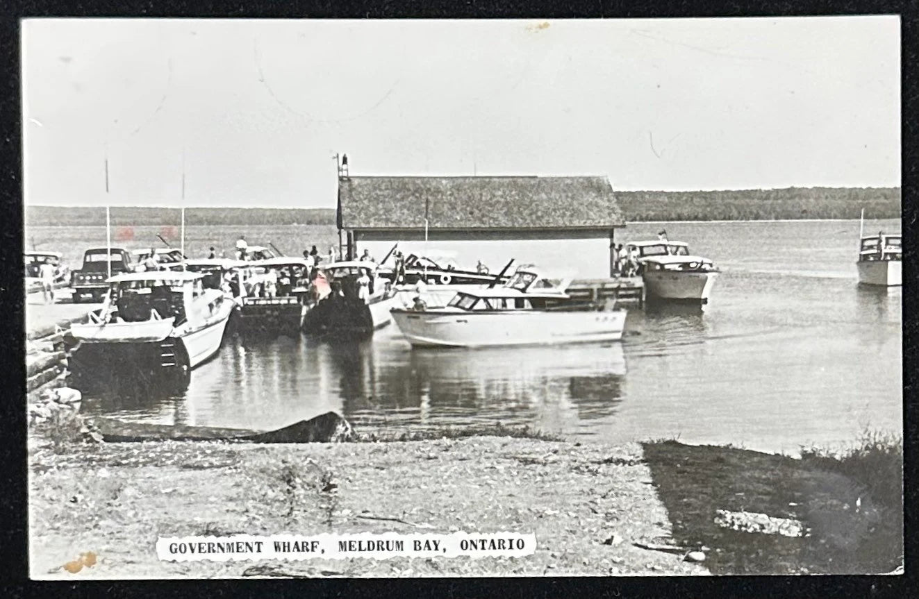 Government Wharf, Meldrum Bay in 1927, Ontario, Canada - Vintage Canadian RPPC
