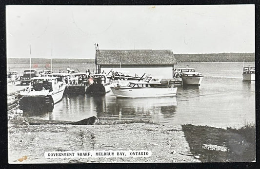 Government Wharf, Meldrum Bay in 1927, Ontario, Canada - Vintage Canadian RPPC