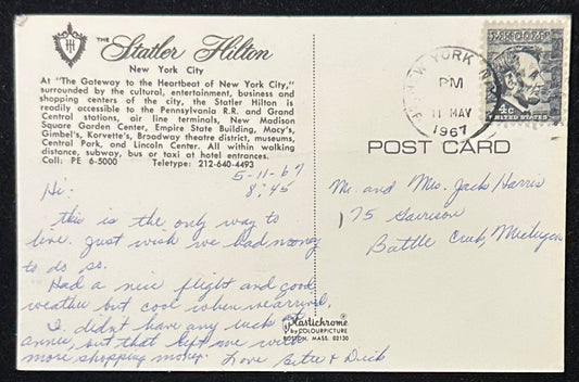 The Statler Hilton - New York - Vintage Postcard