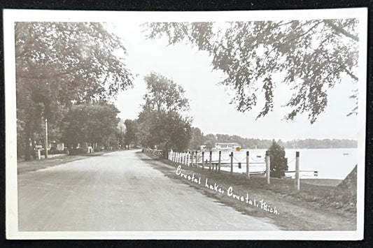 Crystal Lake, Crystal, Michigan - Vintage Postcard