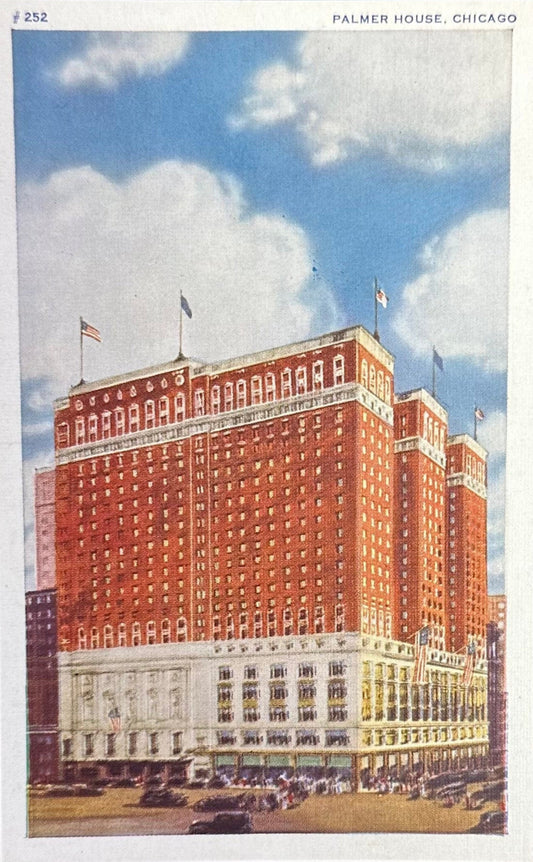 Palmer House - Chicago, Illinois - 1940s Linen Postcard