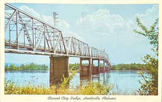 Clement Clay Bridge - Huntsville, Alabama - Vintage Postcard