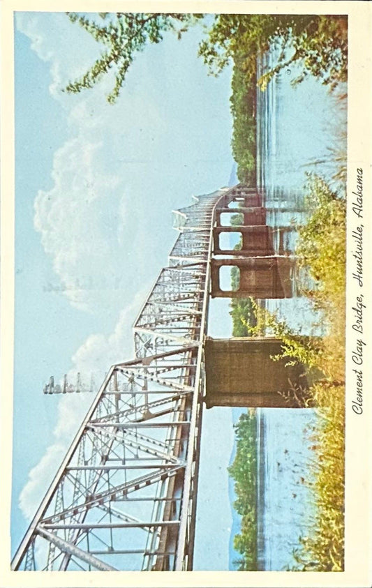 Clement Clay Bridge - Huntsville, Alabama - Vintage Postcard