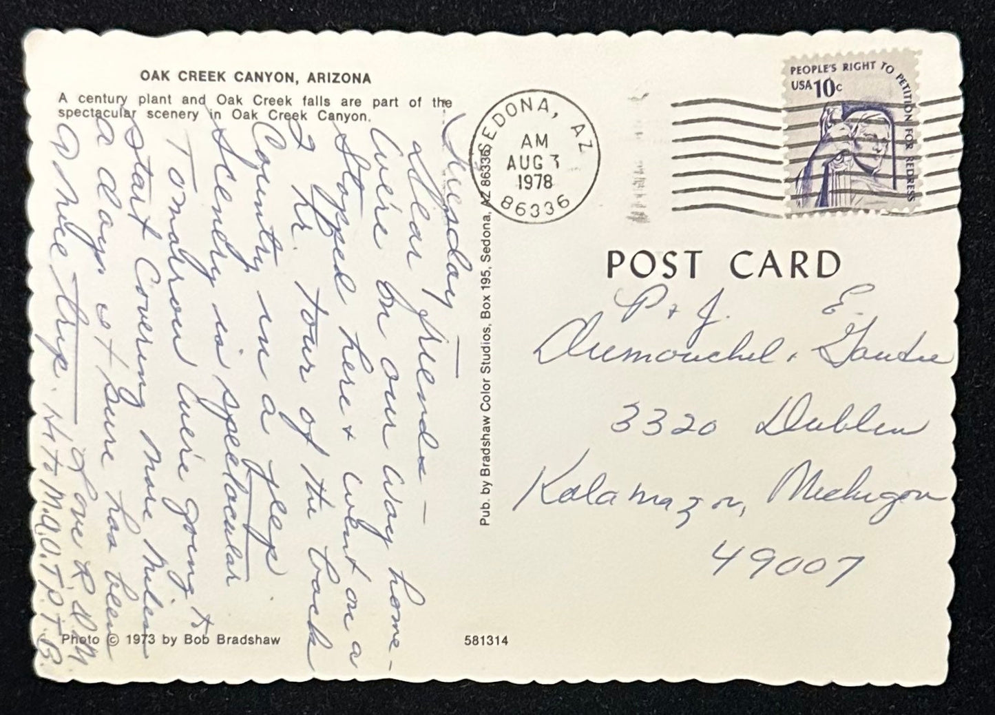 Beautiful Oak Creek Canyon, Arizona - Vintage Postcard