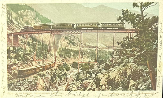 6734- High Bridge - Georgetown Loop, Colorado - Vintage Railroad pre 1910 Postcard