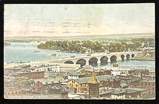 Hartford Bridge - Hartford, Conn. - 1909 Postcard