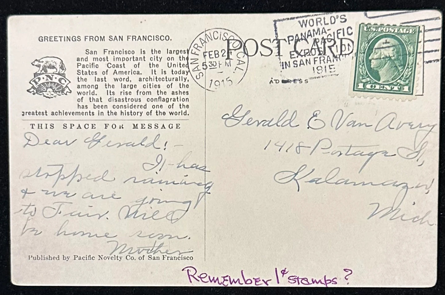 Greetings from San Francisco, California - Vintage Postcard