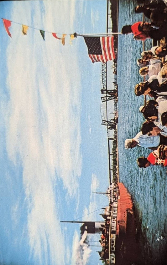 The American Soo Locks - Sault Ste. Marie, Michigan - Vintage Postcard