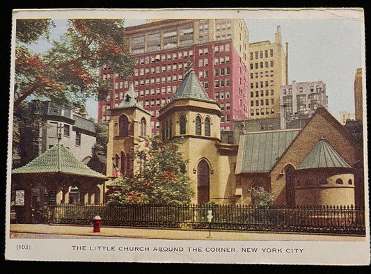 The Little Church Around The Corner, New York City -vintage postcard
