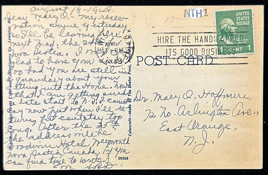 The North Bridge over Androscoggin River - Lewiston and Auburn, Maine - 1919 Linen Postcard