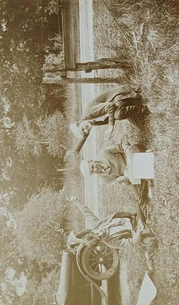 WWI Sailor Boys Hanging out on RR Beside the Road - Michigan Photo 1920s