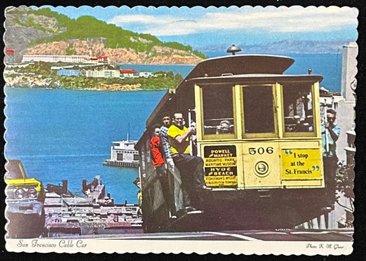 San Francisco Cable Car - Vintage Postcard