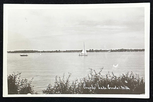Crystal Lake, Crystal, Michigan - Vintage Postcard