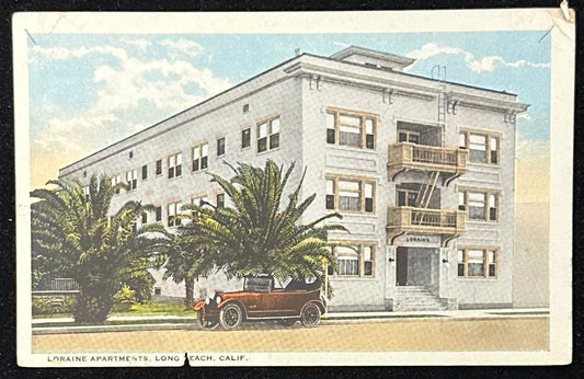 Loraine Apartments - Long Beach, Calif. - Vintage Postcard