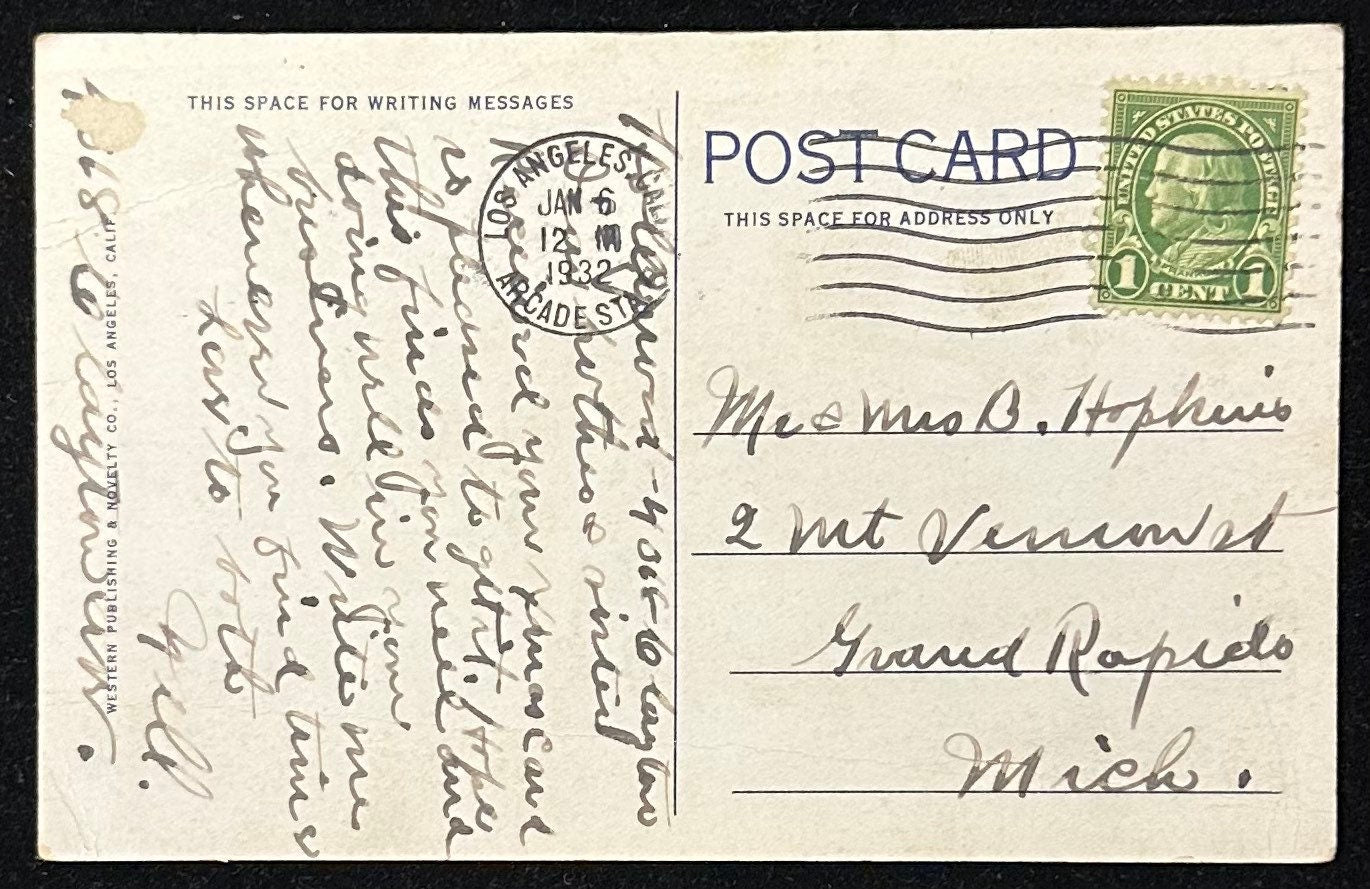 Residence of Gloria Swanson - Beverly Hills, California  - Vintage Postcard