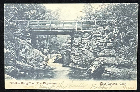 Cook Bridge on the Rippowam - New Canaan, Connecticut - Vintage Postcard