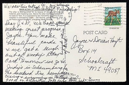 Main Altar, St. Louis Cathedral - Missouri - 1993 Postcard