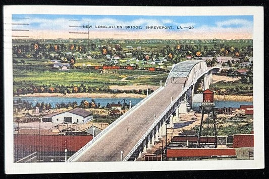 New Long Allen Bridge, Shreveport, Louisiana - Vintage Postcard