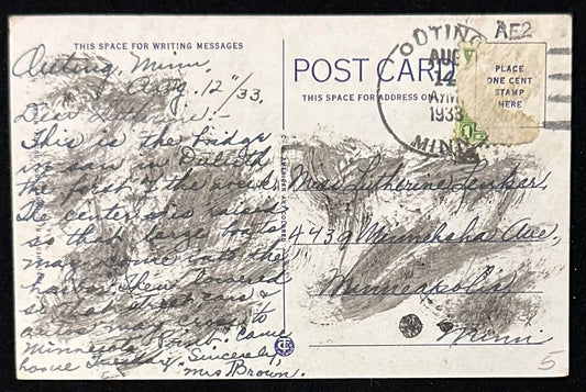 New Aerial Lift Bridge, Entrance to Duluth - Superior Harbor, Minnesota - Vintage Postcard