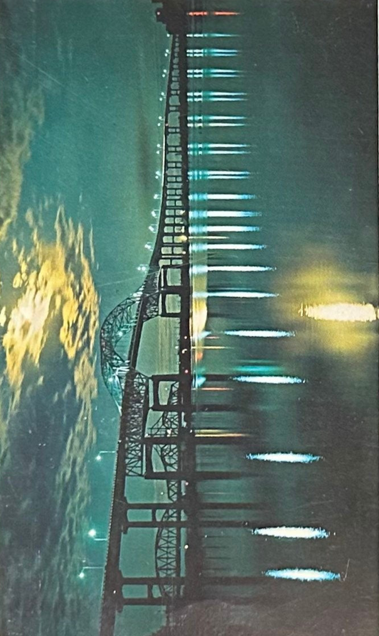 Duluth - Superior Hi Bridge - Vintage Nighttime Photo Postcard - Gorgeous Bridge Scene Postcard