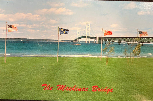 The Mackinac Bridge - Vintage Postcard