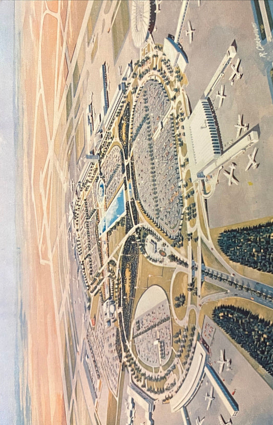 Terminal City New York International Airport - Queens, New York - Illustrated by R. Corbelletti - Vintage Postcard