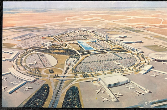 Terminal City New York International Airport - Queens, New York - Illustrated by R. Corbelletti - Vintage Postcard