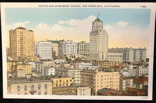 Hotels and Apartment Houses, San Francisco, California - Vintage Postcard
