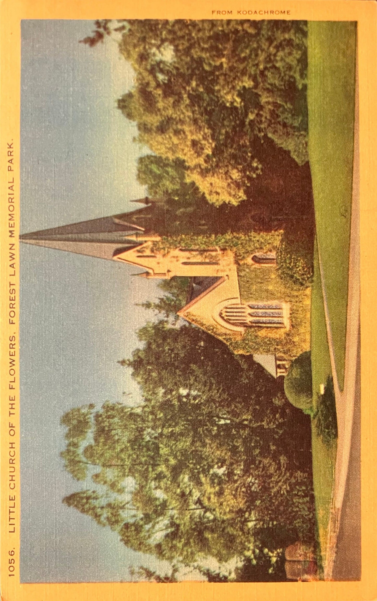 Little Church of the Flowers - Forest Lawn Memorial Park - Vintage Postcard