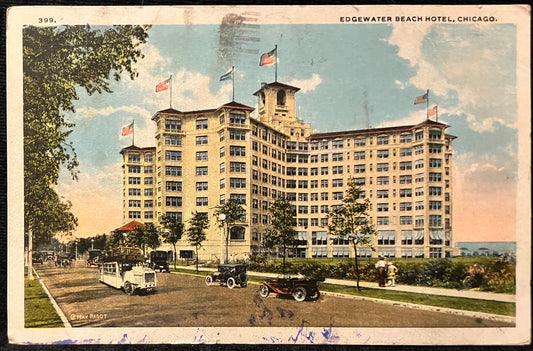 Edgewater Beach Hotel - Chicago, Illinois - Copr. Detroit Publishing Co. - 1920 Postcard