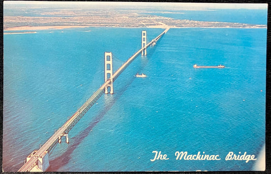 The Mackinac Bridge - Photo by Lucy Gridley - Vintage Postcard