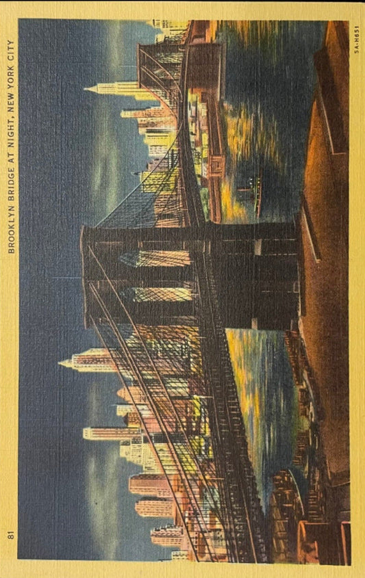 Brooklyn Bridge at Night - New York City - Digital Print Download