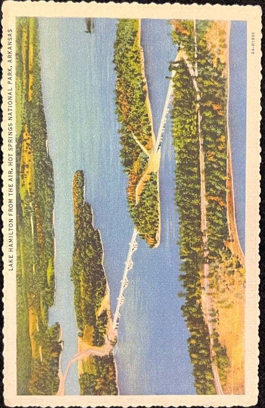 Lake Hamilton From The Air, Arkansas - Vintage Postcards