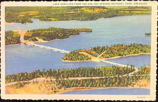 Lake Hamilton From The Air, Arkansas - Vintage Postcards