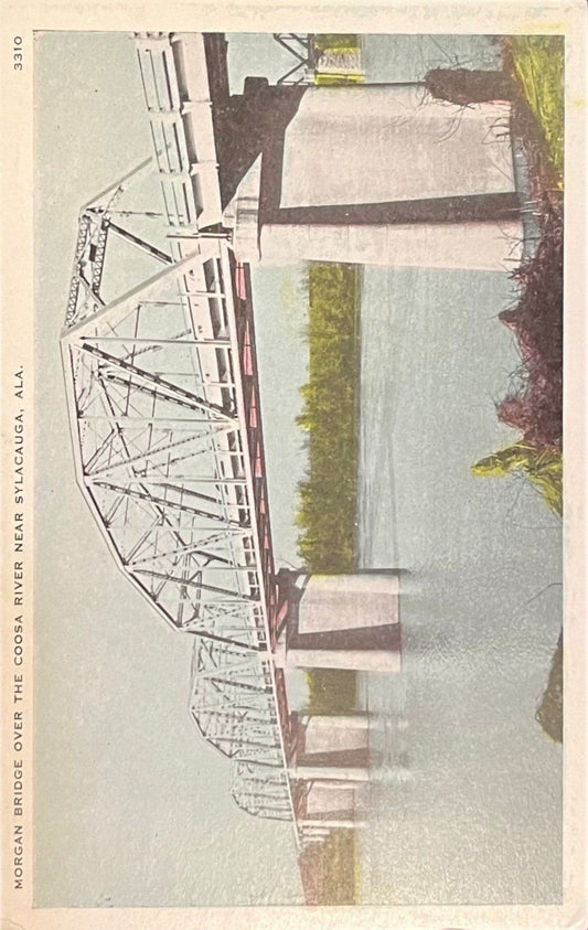 Morgan Bridge, Over Coosa River near Sylacauga, Alabama - Vintage Postcard