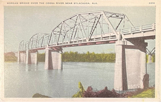 Morgan Bridge, Over Coosa River near Sylacauga, Alabama - Vintage Postcard