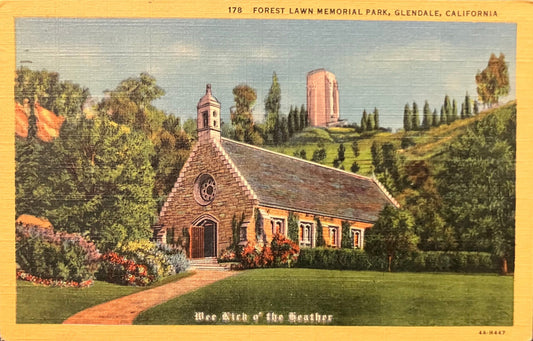 Forest Lawn Memorial Park - Glendale, California - Vintage Postcard