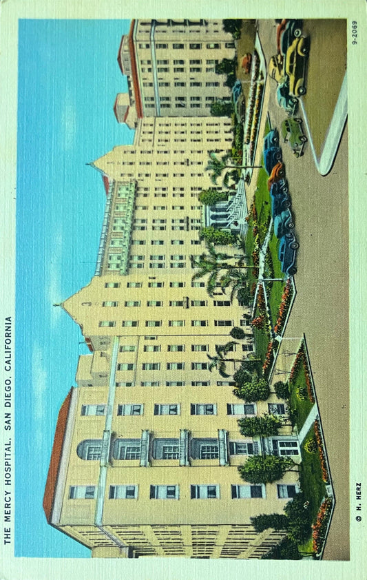The Mercy Hospital, San Diego, California - Vintage Postcard