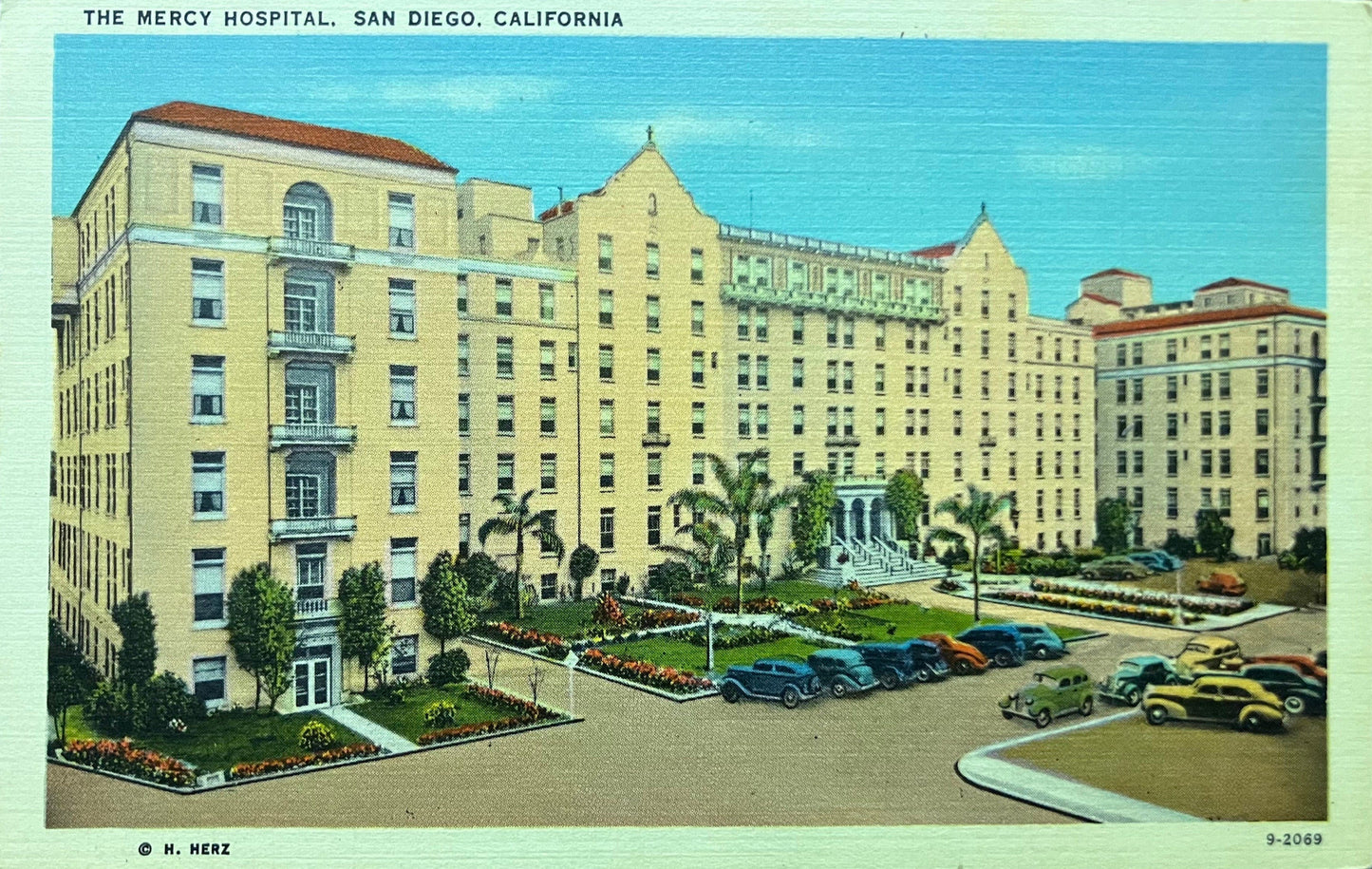 The Mercy Hospital, San Diego, California - Vintage Postcard