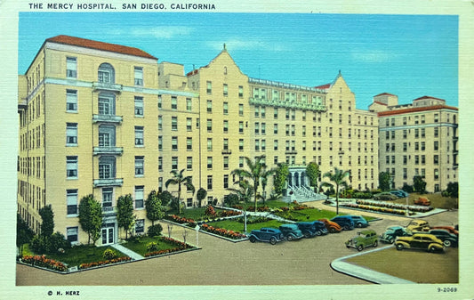 The Mercy Hospital, San Diego, California - Vintage Postcard
