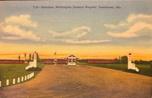 Entrance - Northington General Hospital - Tuscaloosa, Alabama - Vintage Postcard