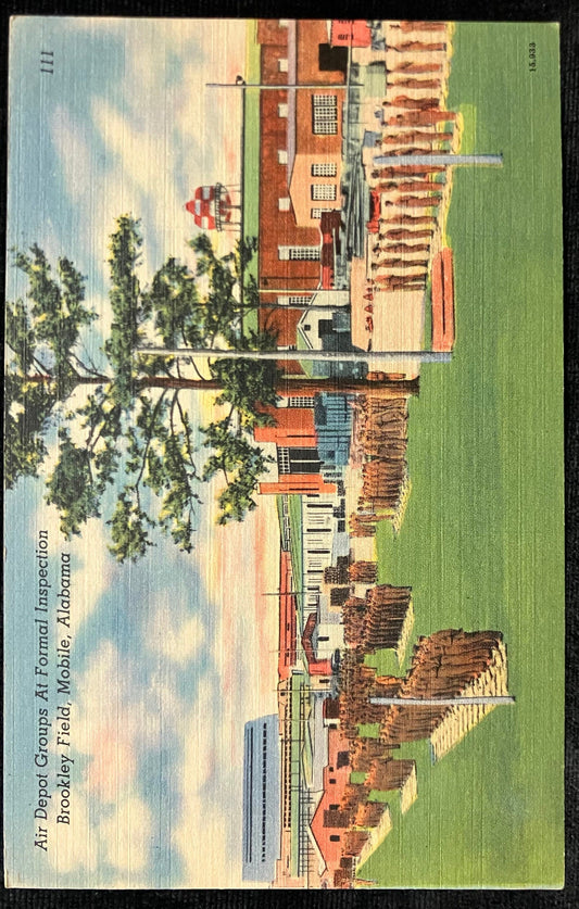 Air Depot Groups at Formal Inspection Brooklyn Field, Mobile, Alabama - Vintage Postcard