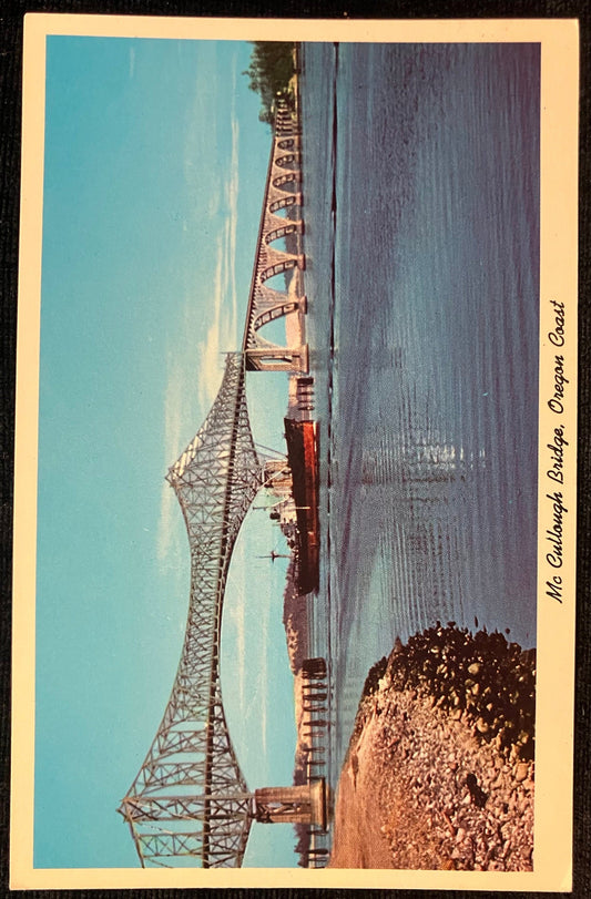 McCullough Bridge, Oregon Coast - Color by Mel Anderson - Vintage Postcard