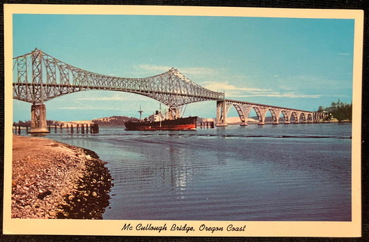 McCullough Bridge, Oregon Coast - Color by Mel Anderson - Vintage Postcard