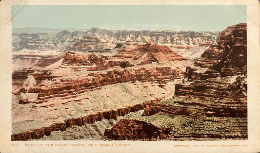 Walls of the Grand Canyon - From Bissell’s Point - Copyright 1899 - Detroit Photographic Co. - Vintage Postcard