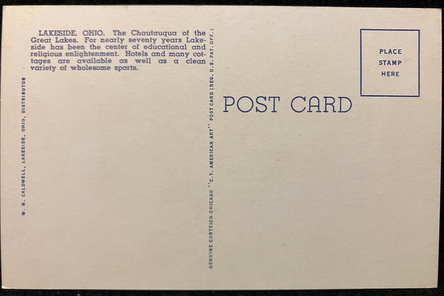 Auditorium, Lakeside, Ohio on Lake Erie - Seating Capacity 4000 - In Ohio's Lake Erie Vacationland - Vintage Postcard