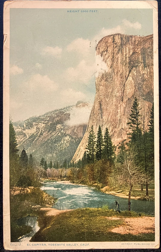 El Capitan, Yosemite Valley, California - Height 3300 - Detroit Publishing Co. - Vintage Postcard